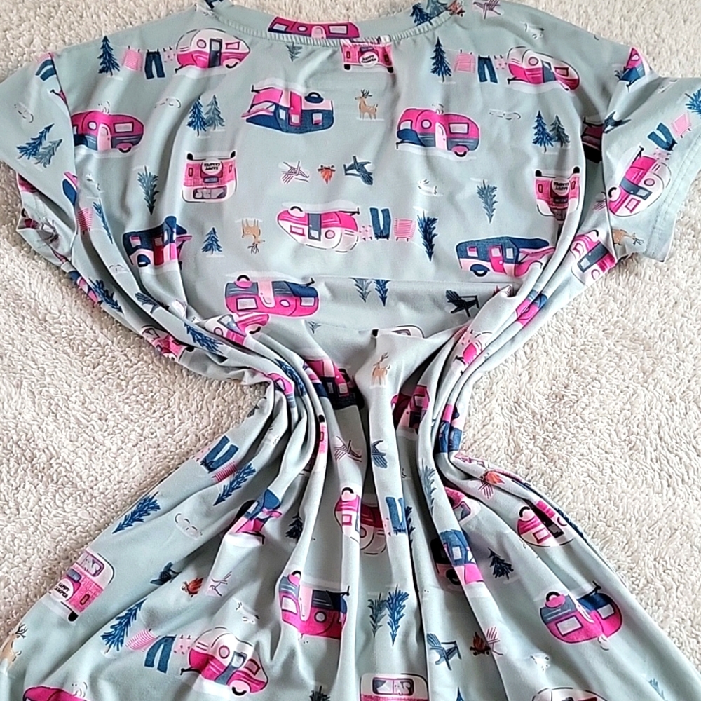 Fun Camper Print Sleep Dress Nightie Women's Size Small/Medium - Picture 4 of 5